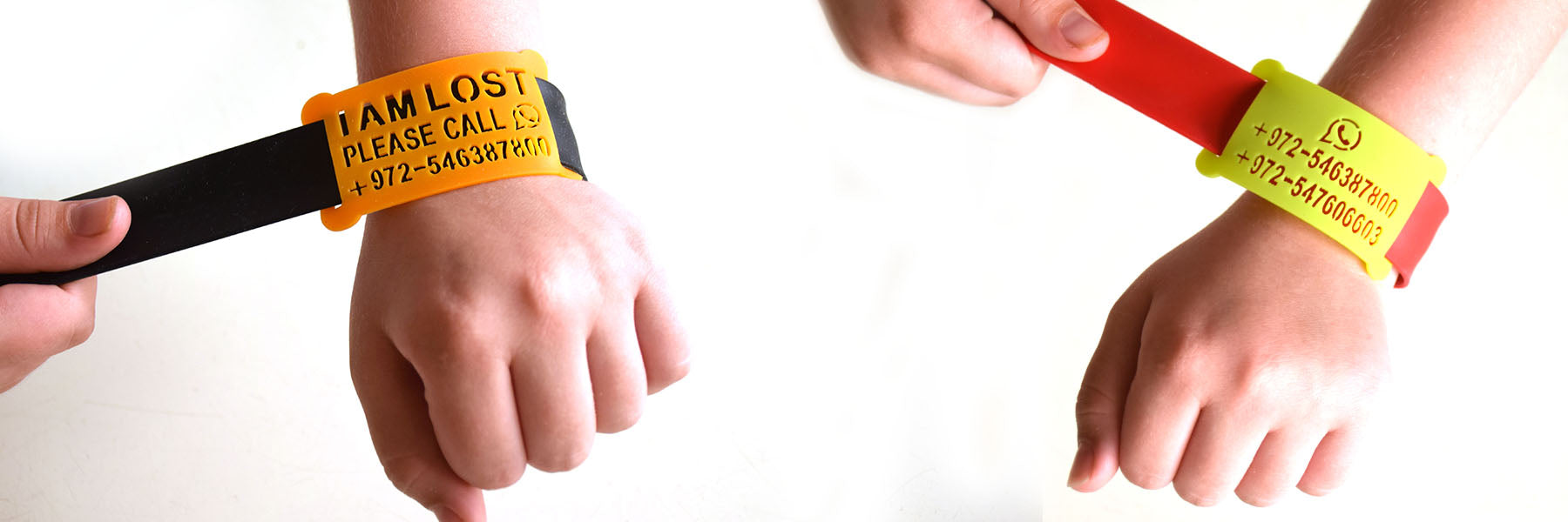 צמידים מסיליקון עם פרטי קשר