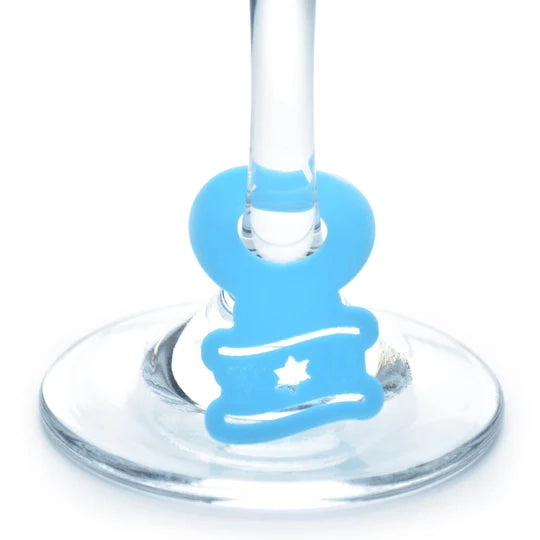 תג סיליקון עם דגל ישראל על כוס יין