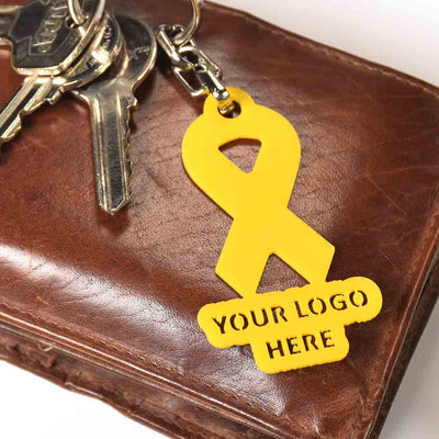 מחזיק מפתחות סרט צהוב עם מיתוג אישי