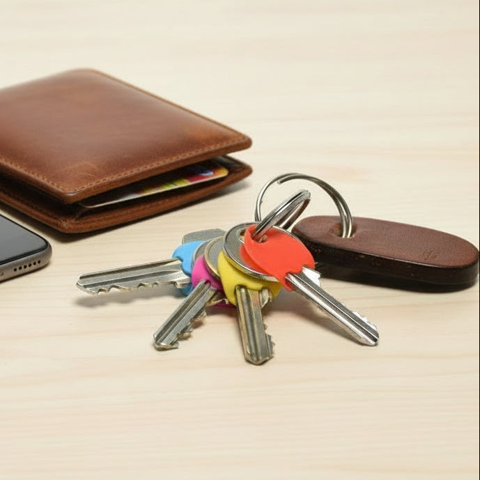 צרוך מפתחות זהות עם תוויות סיליקון צבעוניות שעוזרות לסמן ולזהות אותם