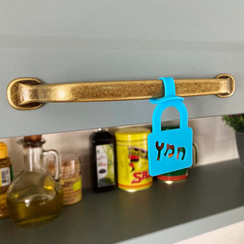 תווית סיליקון לסימון ארונות כשרים לחג פסח, התג תכלת