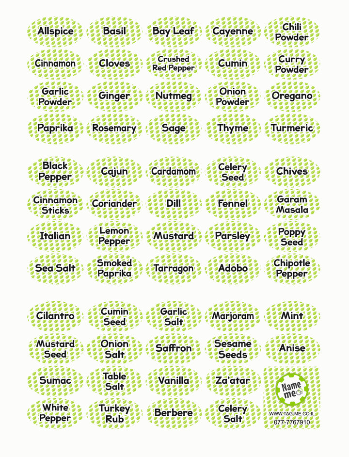 מדבקות לתבלינים עם רגע ירוק