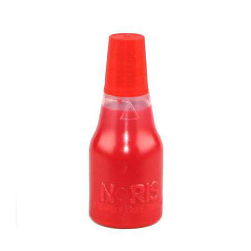 בקבוק עם דיו אדום לחידוש חותמות.