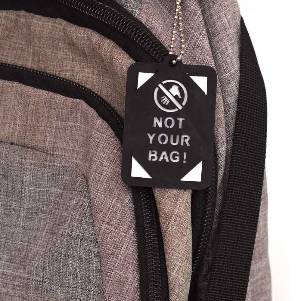 תג סיליקון לתיקים NOT YOUR BAG!