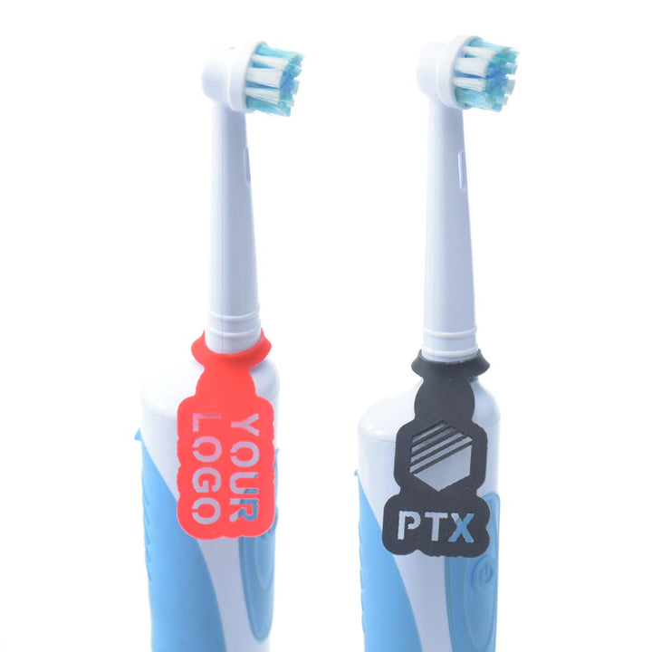 מברשת שיניים חשמלי עם לוגו של עסק או חברה