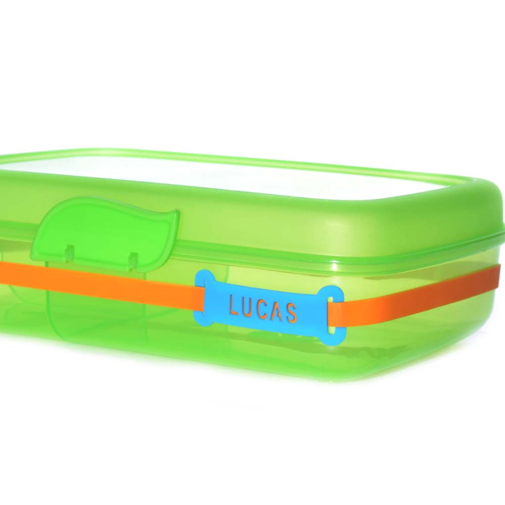 ✔ רצועת סיליקון עם שם לסימון קופסאות אוכל