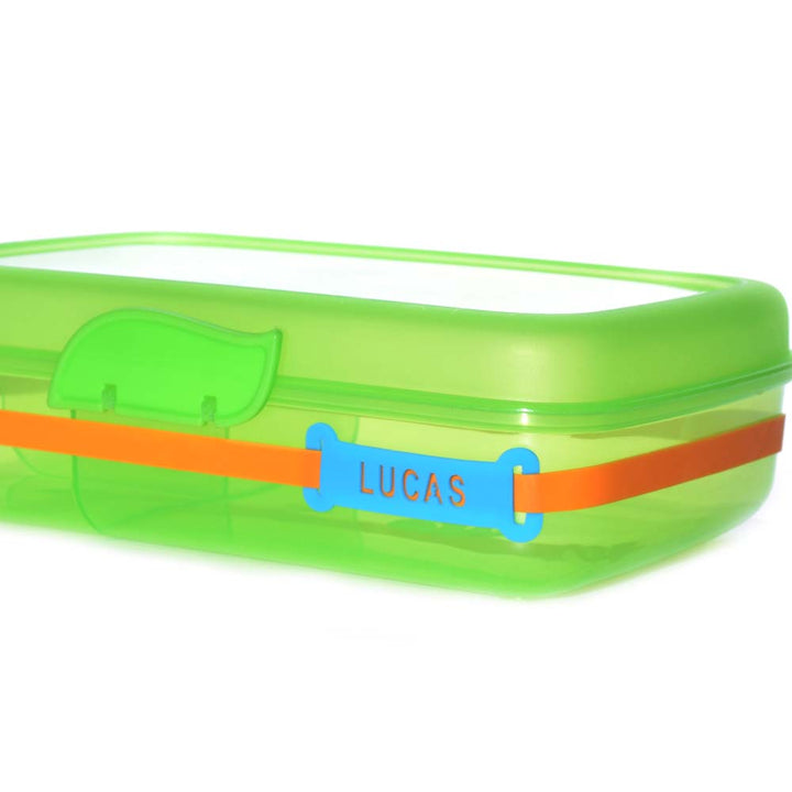 ✔ רצועת סיליקון עם שם לסימון קופסאות אוכל