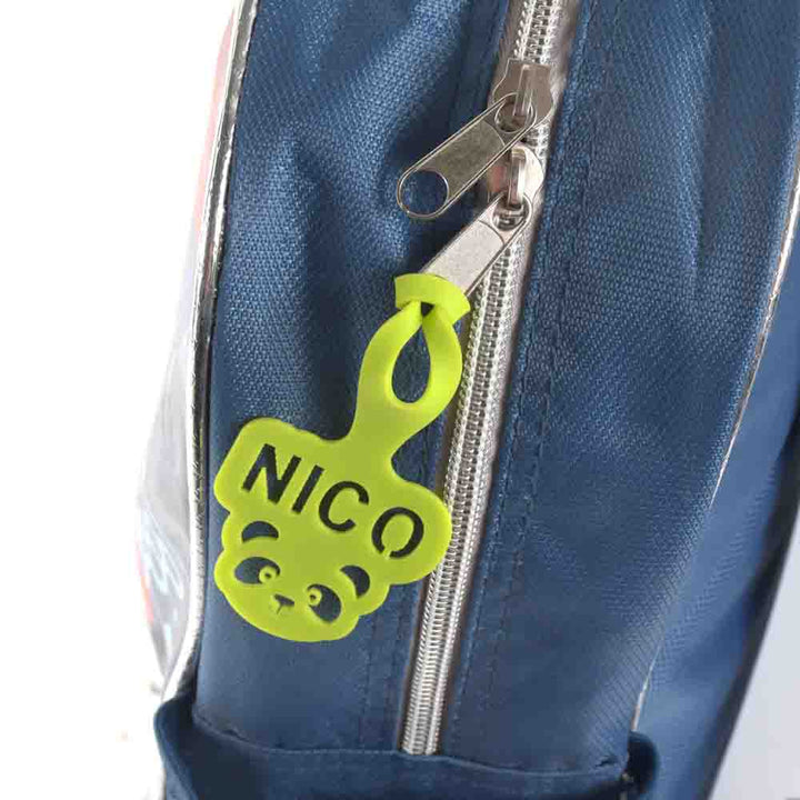 תווית סיליקון עם שם ואיור של חיה